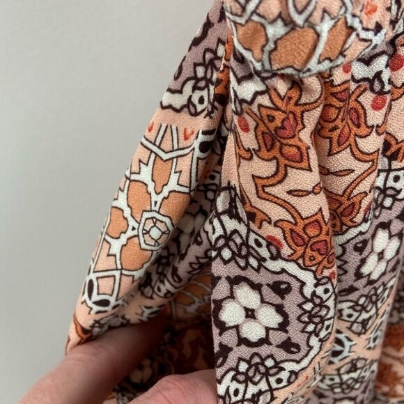 MinkPink Marrakesh Days Playsuit Romper Orange Bohemian‎ Festival Hippie Boho L - Picture 6 of 8